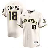 Men's Milwaukee Brewers #18 Vinny Capra Cream 2025 Limited Stitched Jersey Dzhi,baseball caps,new era cap wholesale,wholesale hats